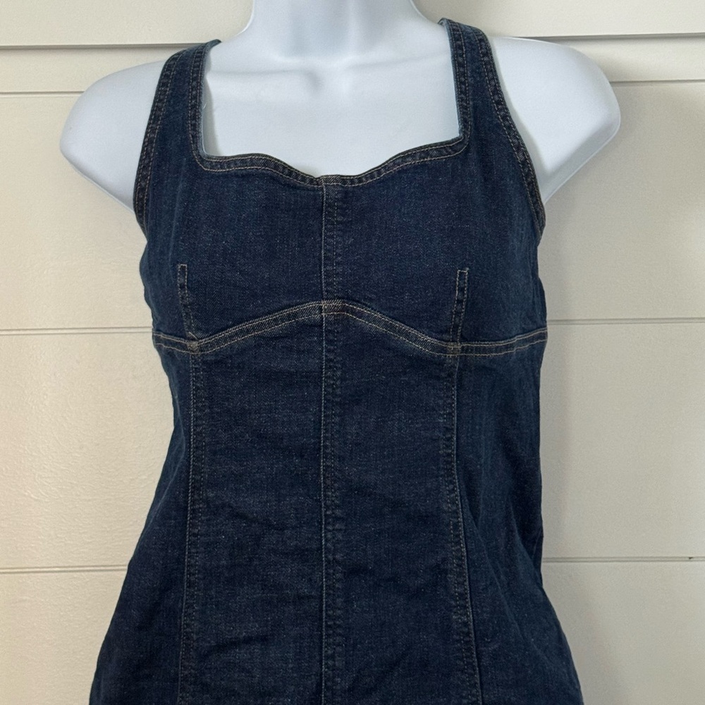 Wild Fable Dark Blue Denim Overall Dress, Women’s M - Picture 2 of 7